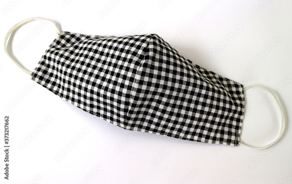 Checkered mask on white background Checkered mask on white background