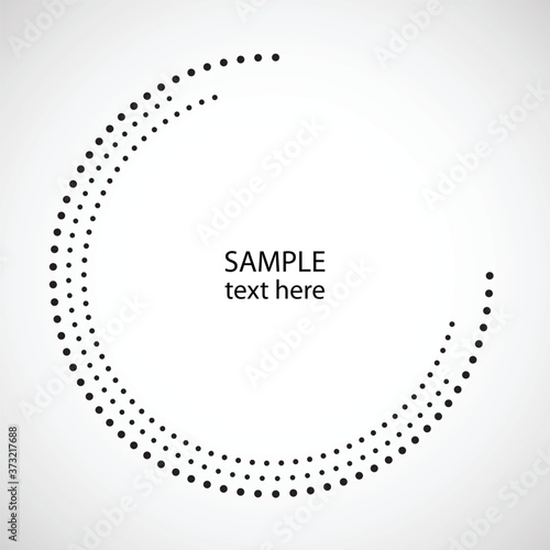 Halftone dots in circle form. round logo . vector dotted frame . design element