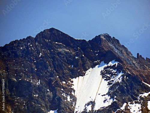 Alpine peak Hinter Tierberg between the Gadmertal, Meiental and Haslital valleys in the Uri Alps massif, Gadmen - Canton of Bern, Switzerland (Kanton Bern, Schweiz) photo