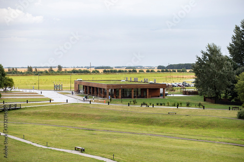 Museum-reserve kulikovo field. Green lawns and buildings photo