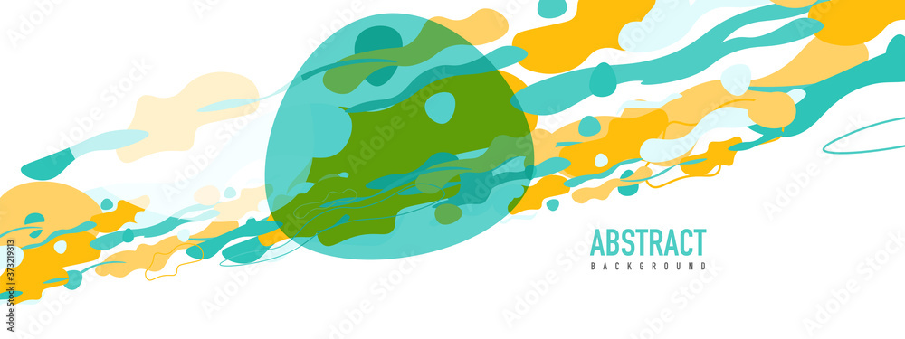 Naklejka premium Trendy liquid style shapes abstract design, dynamic vector background for placards, brochures, posters, web landing pages, covers or banners