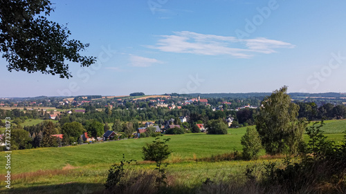 air view of the german village seifhennersdorf