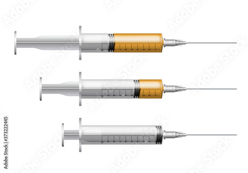 PRP - Several syringe with blood plasma for dentistry, mesotherapy.
