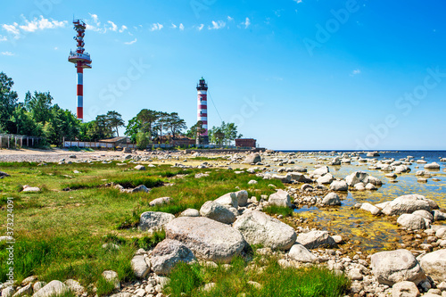 Shepelevsky lighthouse. Leningrad region, Russia photo