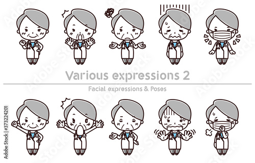 Facial expressions & Poses set / Various expressions2 / Female doctor