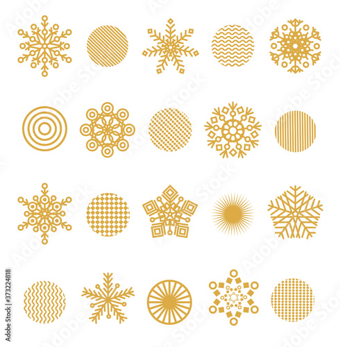 Set of vector different snowflakes. Christmas elements. Vector christmas background.