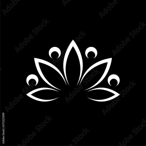 Lotus flower icon isolated on dark background