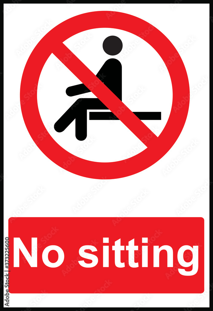 No sitting signs and symbols
