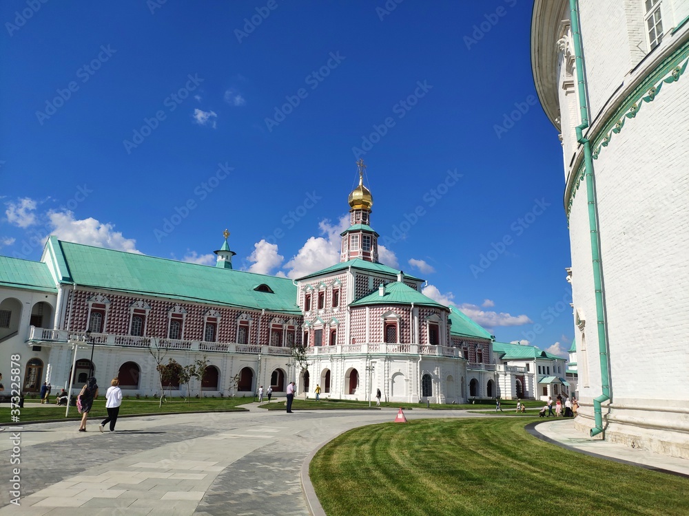 A NEW JERUSALEM MONASTERY, Istra, Russia. It is a copy of Church of the Holy Sepulchre in Jerusalem. An old monastery.