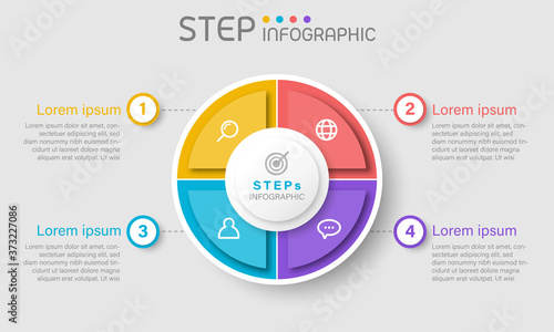 Geometric shape elements with steps,options,milestone,processes or workflow.Business data visualization.