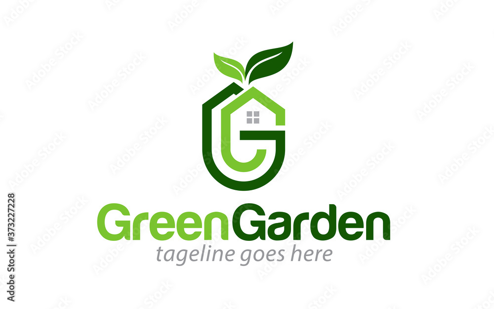 Green garden nature environment logo design template Green garden nature environment logo design template