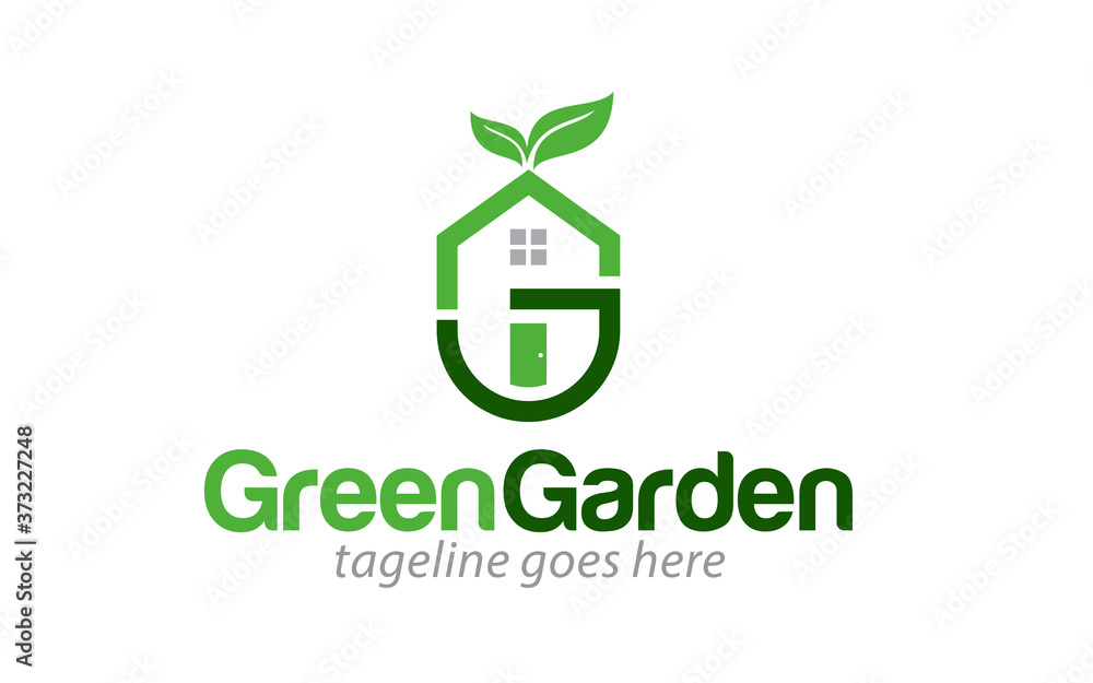 Green garden nature environment logo design template Green garden nature environment logo design template