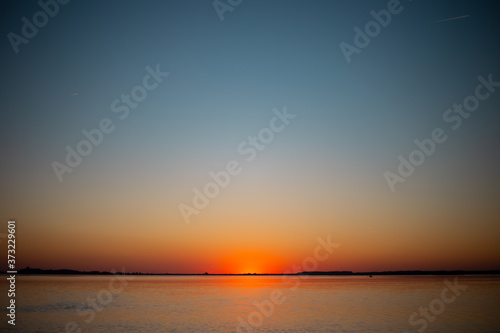 Lovely sunset lake sea sky water sun 
