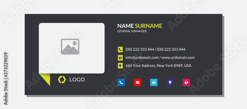 Modern email signature template with an author photo place