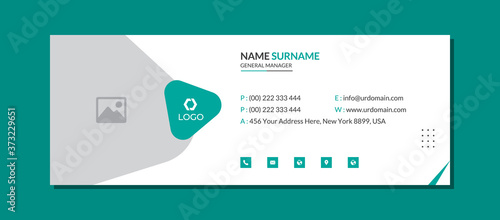 Modern email signature template with an author photo place minimal layout