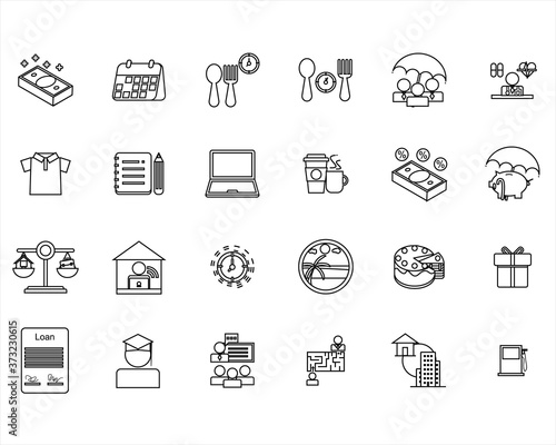 Black and white employee benefits icon