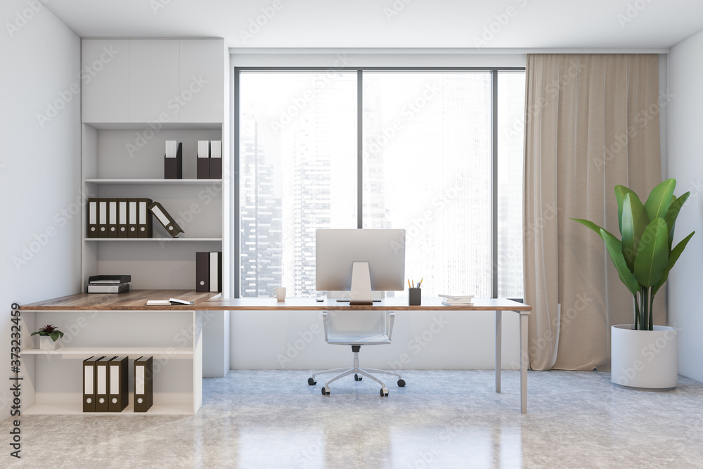 White CEO office interior design White CEO office interior design
