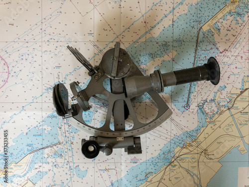 sextant and map