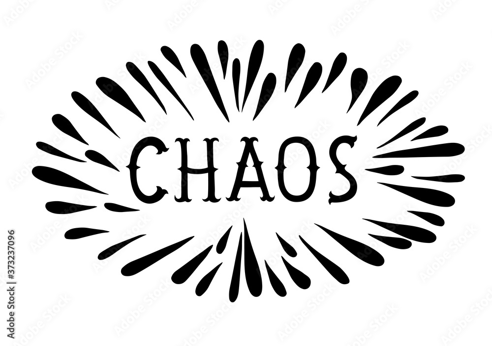 Chaos black isolated lettering art Chaos black isolated lettering art