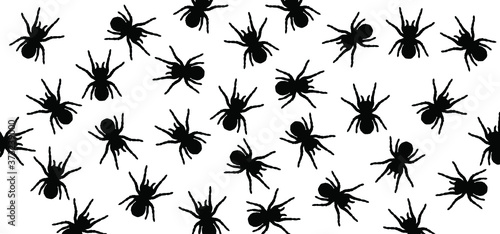 Spider seamless pattern sign Halloween icons. Funny vector spiders. Spidery insect for web