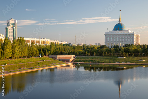 The Ak Orda Presidential Palace in Nur-Sultan, the capital of Kazakhstan.