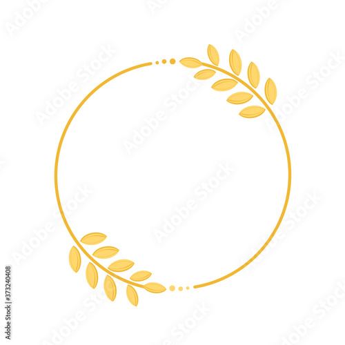 Circle frame paddy rice logo or sign isolated on white background vector.