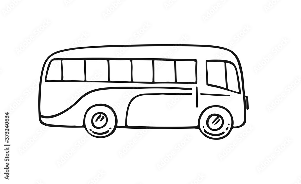 Retro bus, vintage, travel, camper van isolated on white background ...