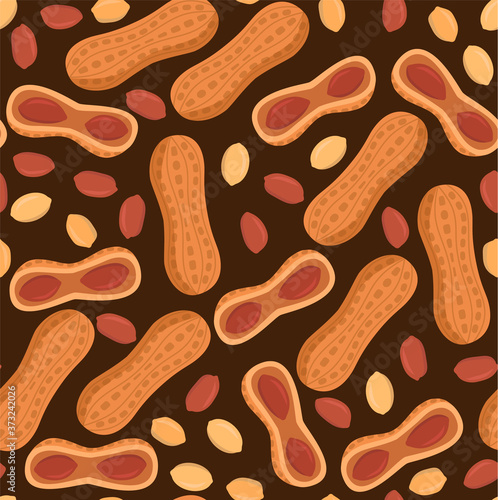 Seamless pattern peanuts on a white background eps