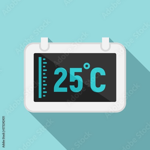 Digital tablet temperature control icon. Flat illustration of digital tablet temperature control vector icon for web design