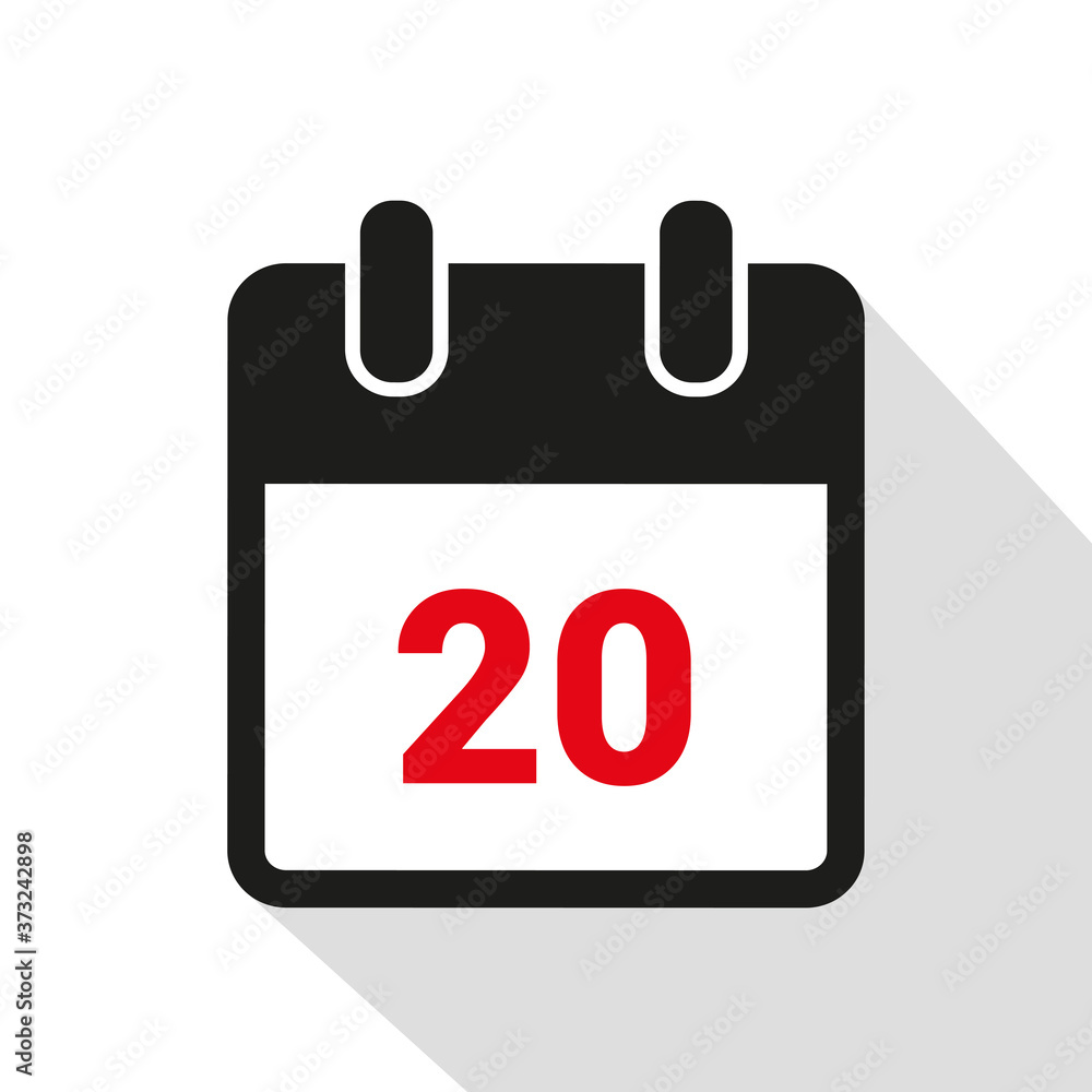 simple calendar icon 20 on white background vector illustration EPS10 simple calendar icon 20 on white background vector illustration EPS10