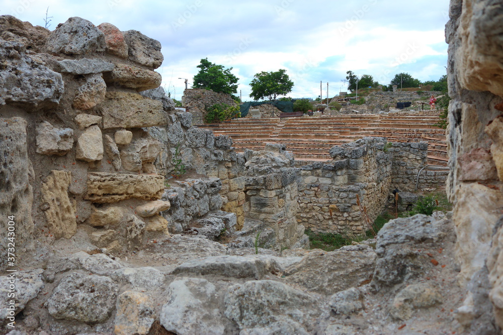 Ruins of the ancient city of Tauric Chersonesos in Sevastopol, Crimea