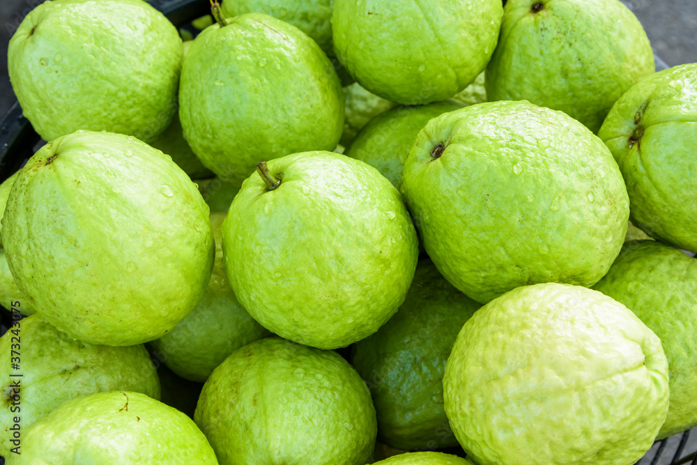 close-up fresh guava selling at the market close-up fresh guava selling at the market
