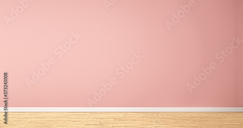 Wallpaper Mural Leeres Zimmer mit Holzboden und rosa Wand Torontodigital.ca
