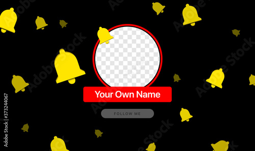 Youtube Channel Transparent Avatar With Flying Bells And Follow Button