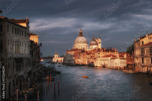 Panoramic View of Grand Canal, Venice at Sunset