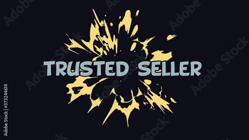 trusted seller. Design concept with with 2d explosion. Promotion banner illustration