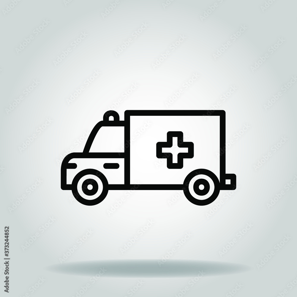 Logo or symbol of ambulance icon with black line style
Logo or symbol of ambulance icon with black line style