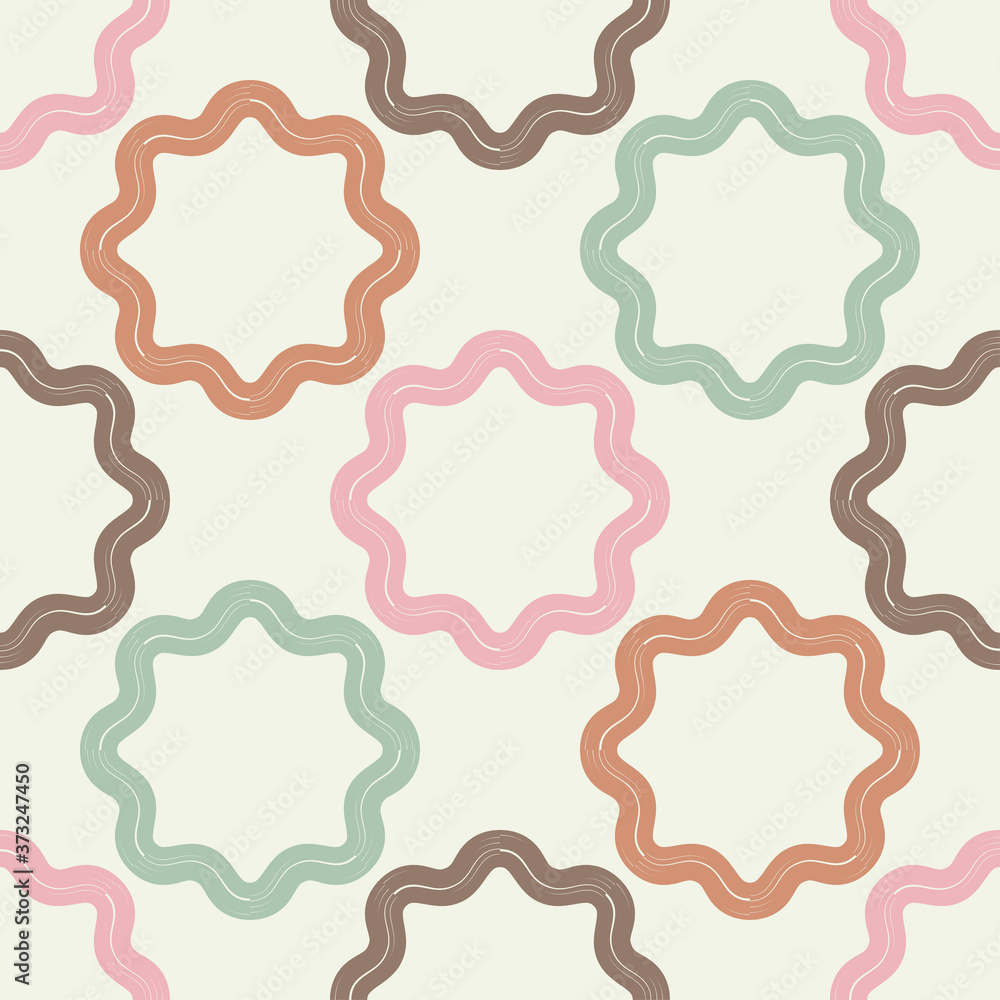 Mosaic with geometric shapes. Seamless pattern. Design with manual hatching. Textile. Ethnic boho ornament. Vector illustration for web design or print. Mosaic with geometric shapes. Seamless pattern. Design with manual hatching. Textile. Ethnic boho ornament. Vector illustration for web design or print.