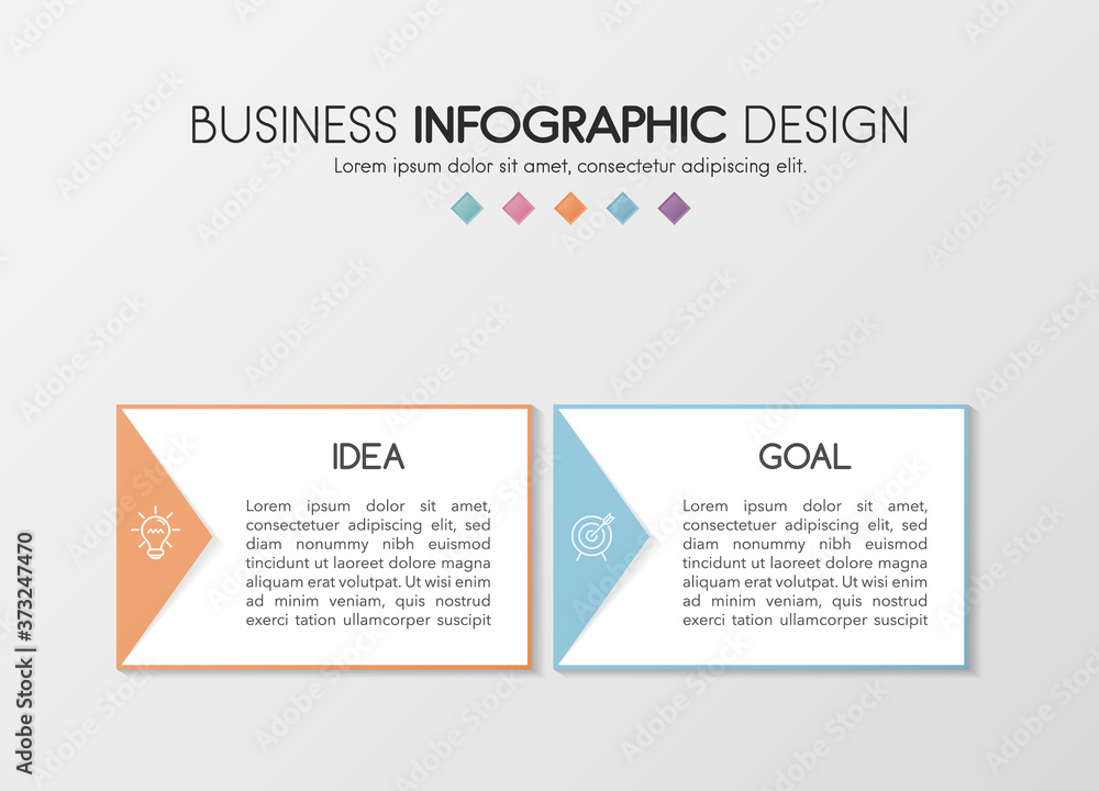 Diagram with 2 options. Business infographic. Vector