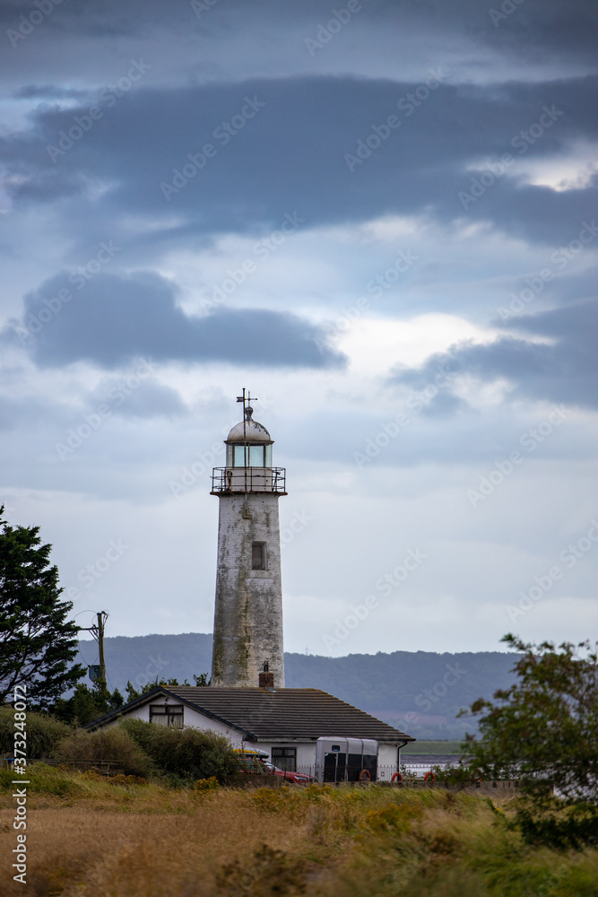 Hale village lighthouse during stormy weather