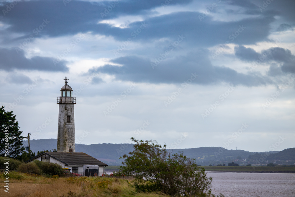 Hale village lighthouse during stormy weather