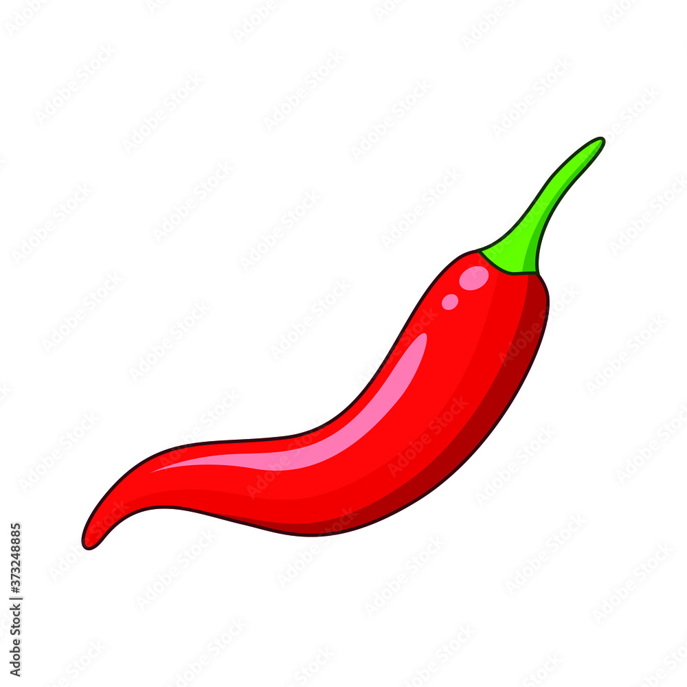 red hot chili pepper vector illustration isolated on white background. Illustration of food hot chilli pepper in minimalism style. Simple logo vector illustration for graphic and web design. red hot chili pepper vector illustration isolated on white background. Illustration of food hot chilli pepper in minimalism style. Simple logo vector illustration for graphic and web design.
