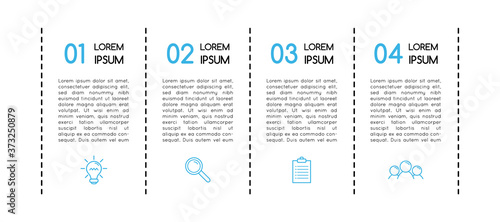 Infographic with business icons. 4 options. Vector