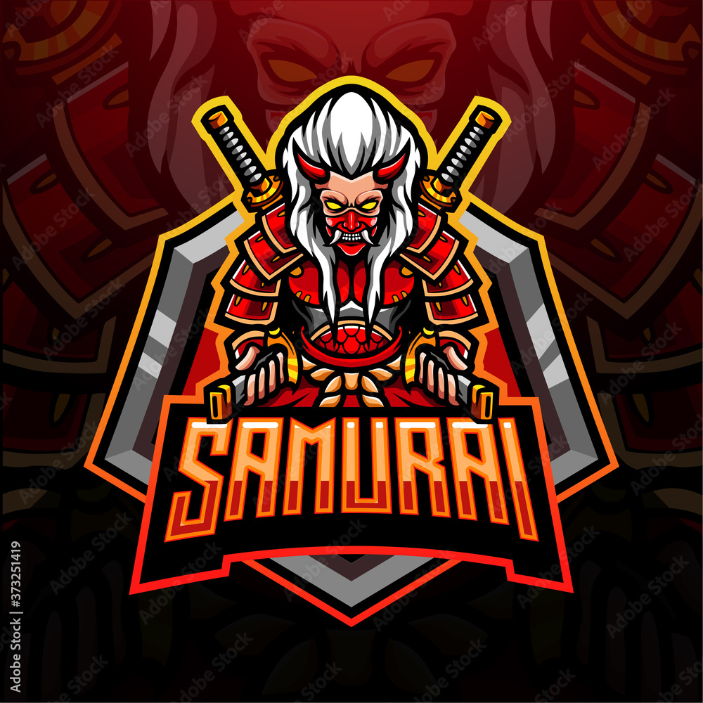 Fototapeta premium Samurai mascot esport logo design