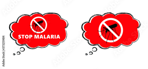 Stop malaria mosquito, dengue or zika virus alert. World malaria day on April 25. Vector signaling seamless pattern. Insect bite, blood infection ( illness ).