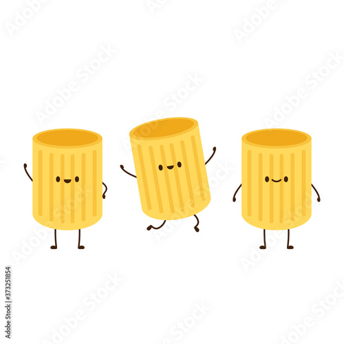 Pasta noodles character design. Pasta noodles on white background. 