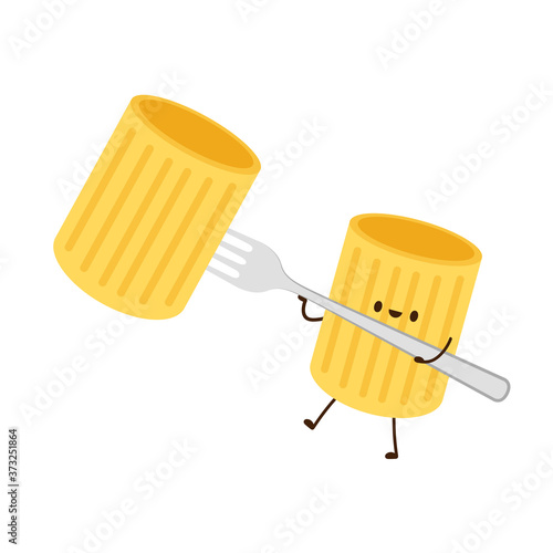 Pasta noodles character design. Pasta noodles on white background. 