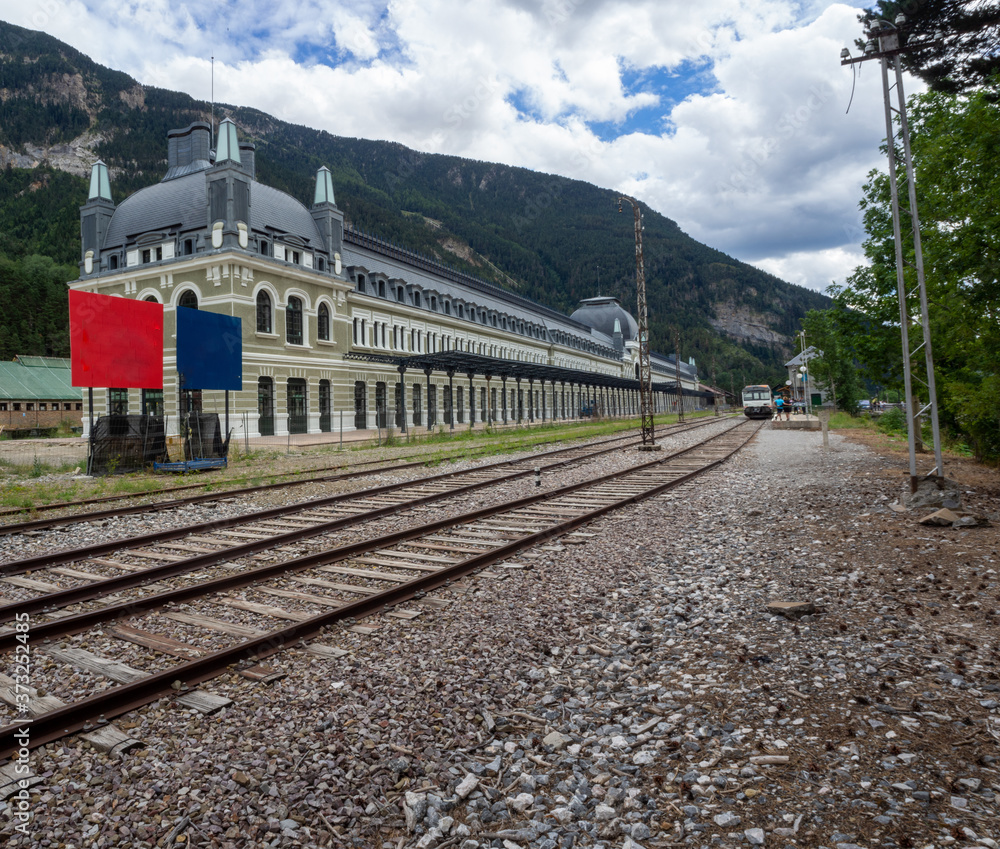 International station of canfran located in the pyrenees of huesca aragon spain