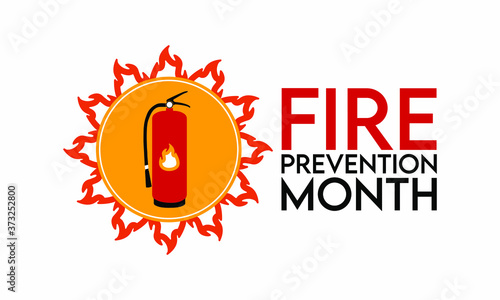 Vector illustration on the theme of national Fire prevention month observed each year during October.