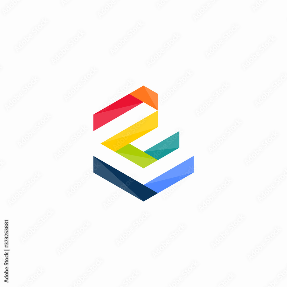 letter logo C polygon abstract letter logo C polygon abstract